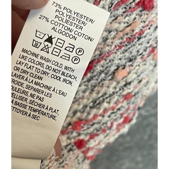 Lucky Brand Women Colorful Classic Coquette Girly Pink Soft Tweed Tank Top S - Picture 8 of 9